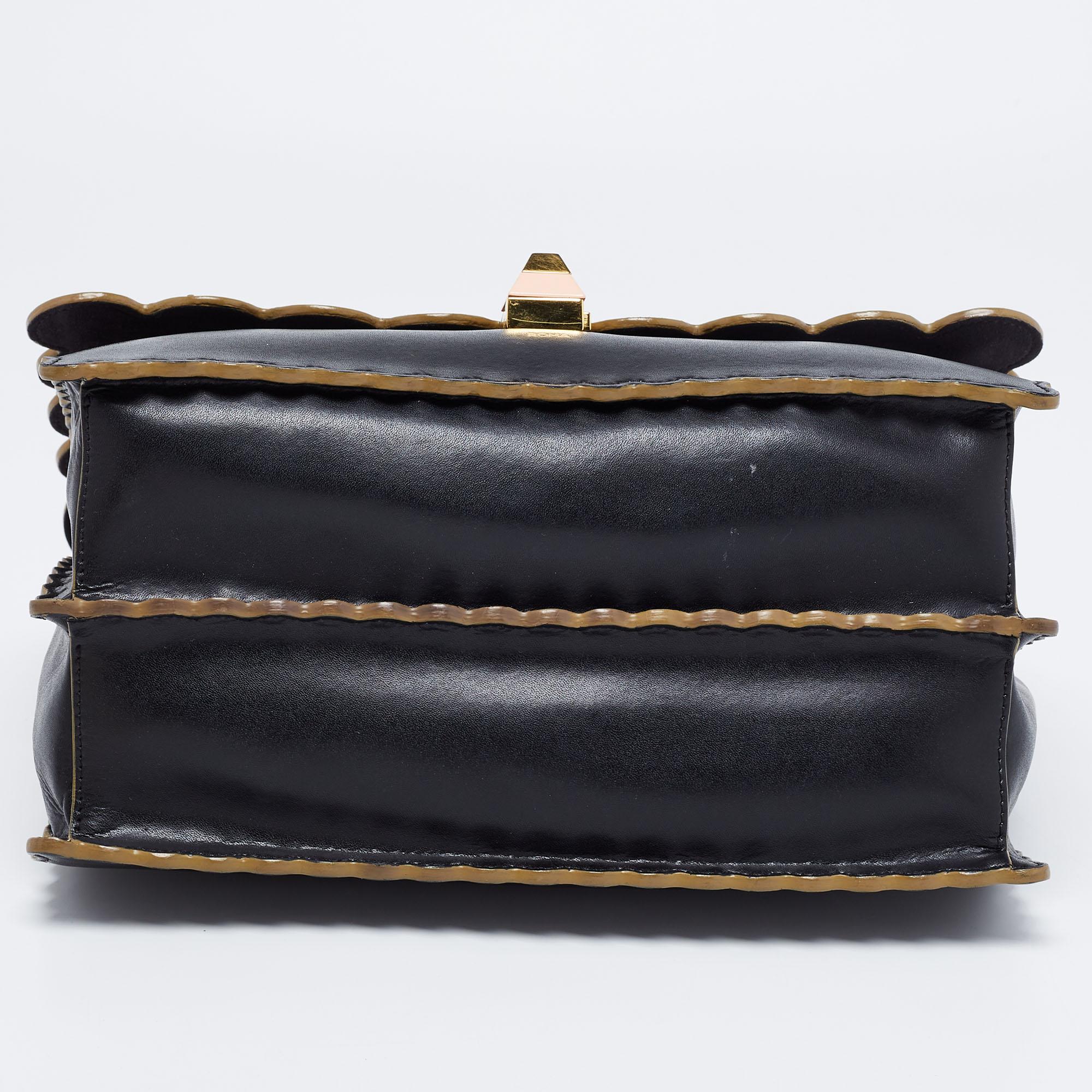 Fendi Black Leather Kan I Shoulder Bag 1