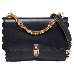 Fendi Black Leather Kan I Shoulder Bag