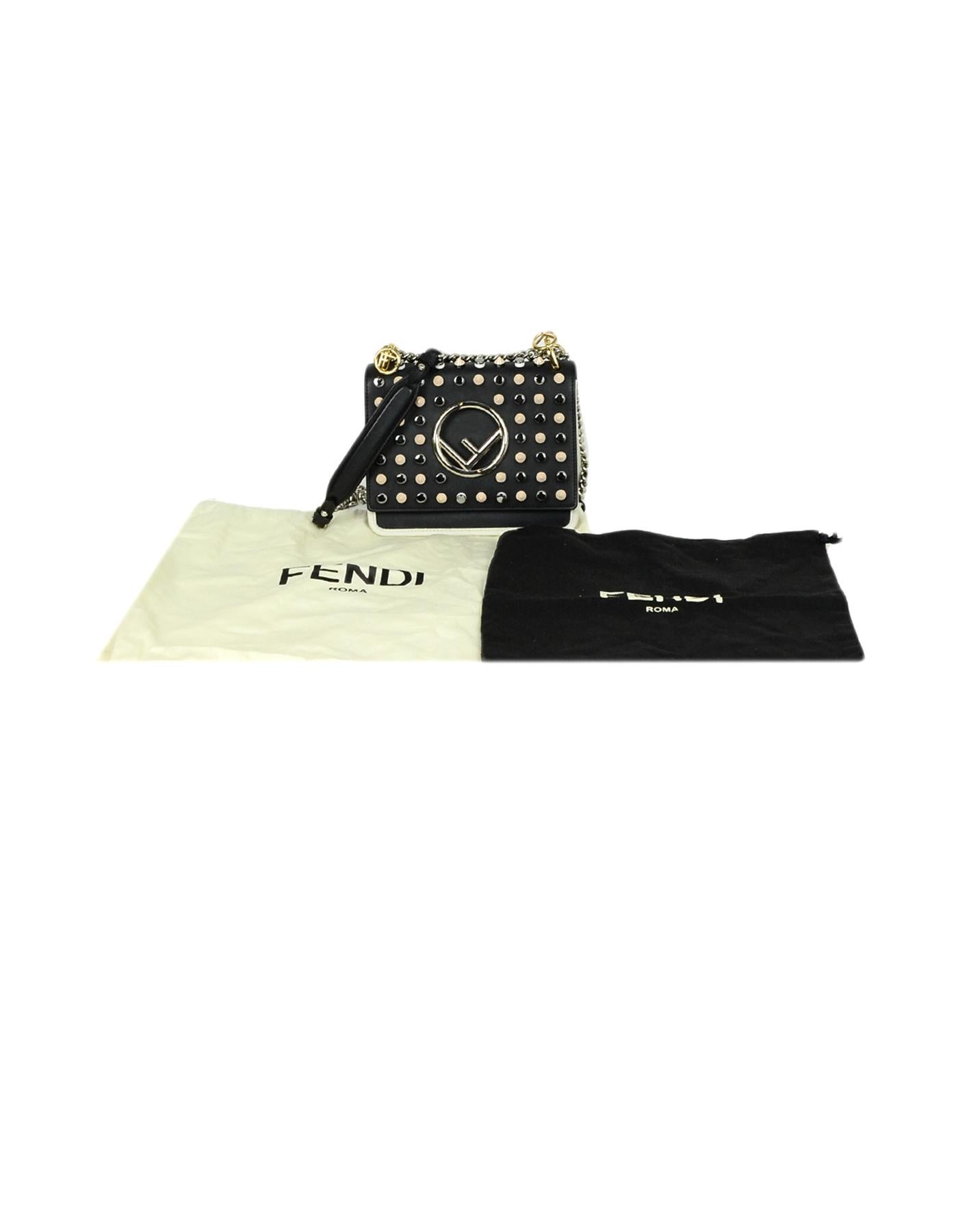 Fendi Black Leather Kan Studded F Logo Flap Crossbody Bag rt. $2, 550 8
