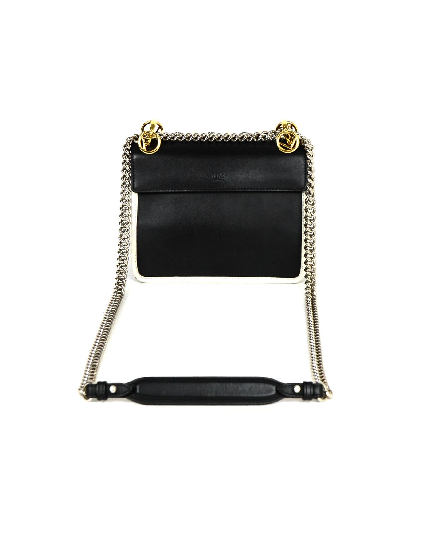 Fendi Black Leather Kan Studded F Logo Flap Crossbody Bag rt. $2, 550 In Excellent Condition In New York, NY