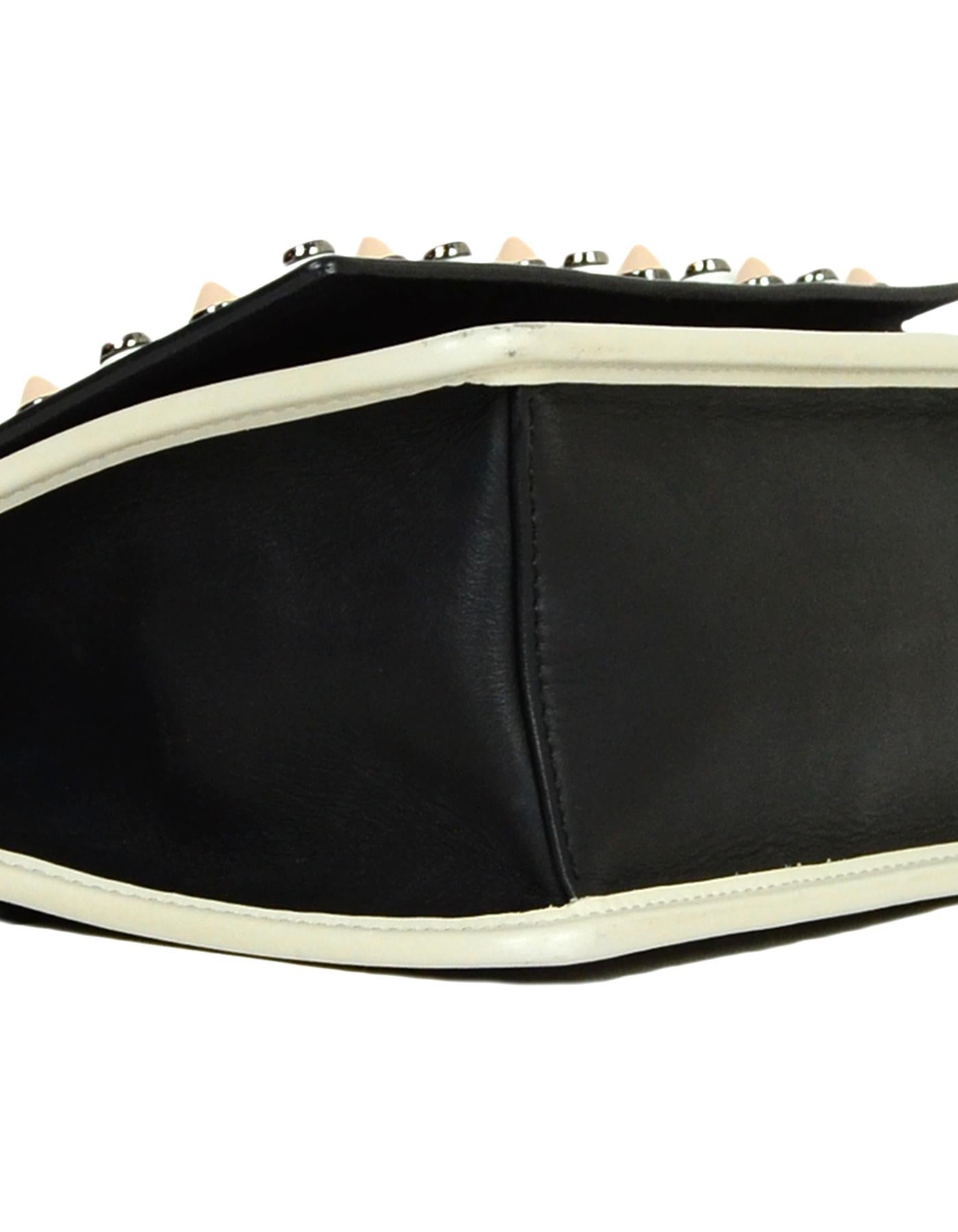 Women's Fendi Black Leather Kan Studded F Logo Flap Crossbody Bag rt. $2, 550