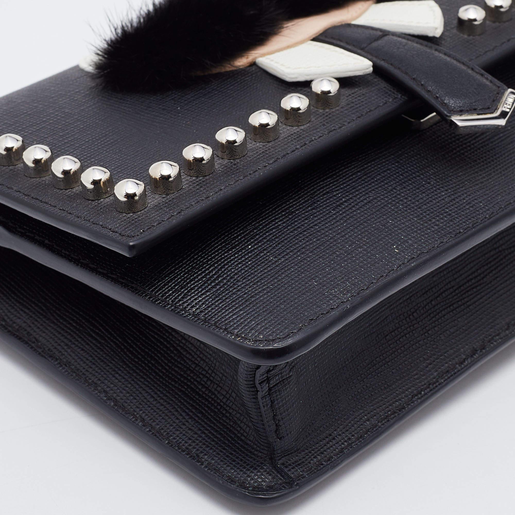 Fendi Black Leather Karlito Wallet on Chain 5