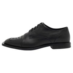 Used Fendi Black Leather Lace Up Derby Size 42