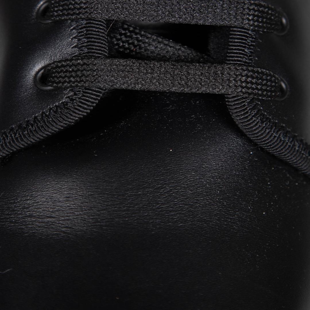 Fendi Black Leather Lace Up Logo Detail Boots Size IT 39 For Sale 1