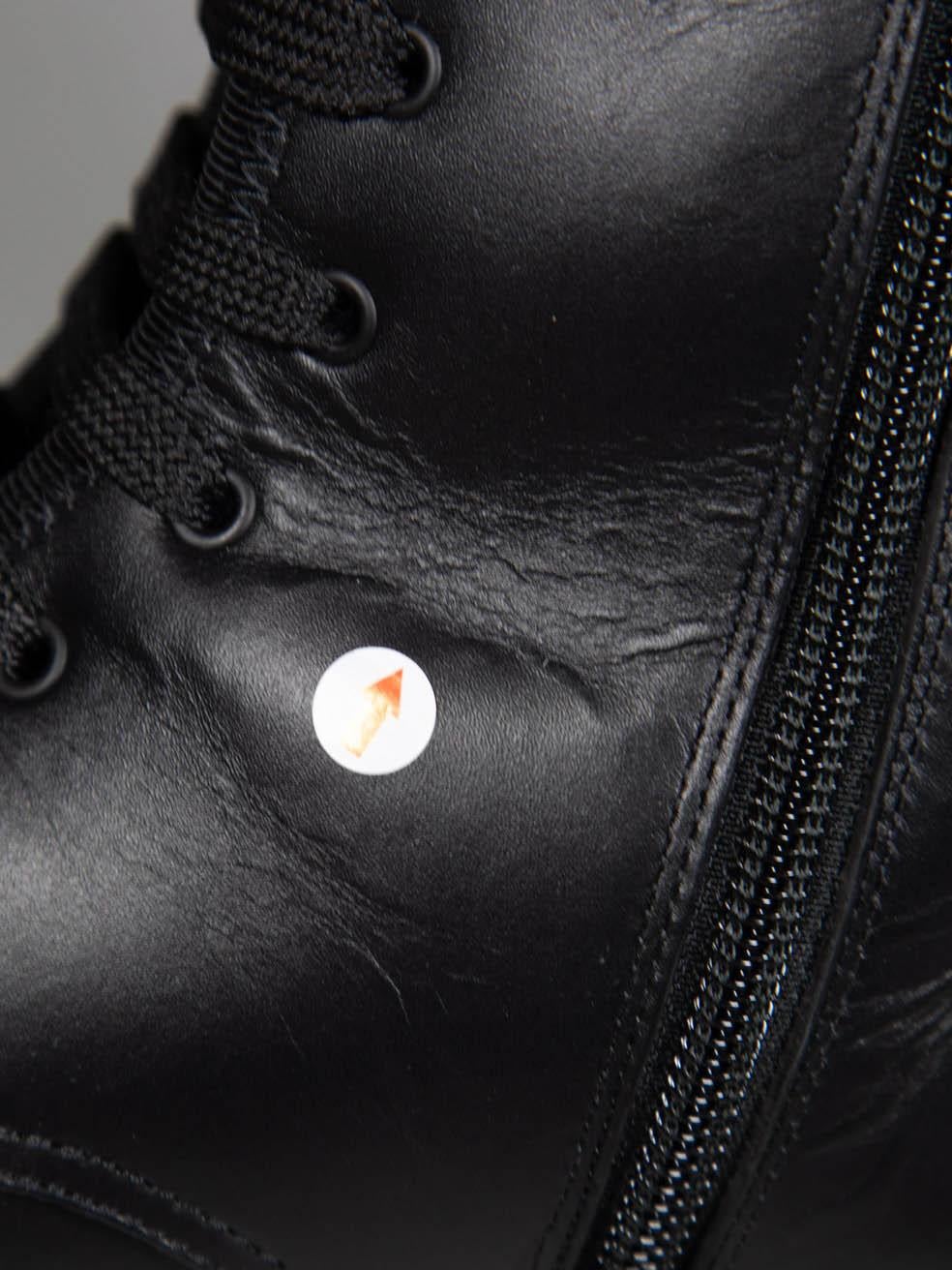 Fendi Black Leather Lace Up Logo Detail Boots Size IT 39 For Sale 3