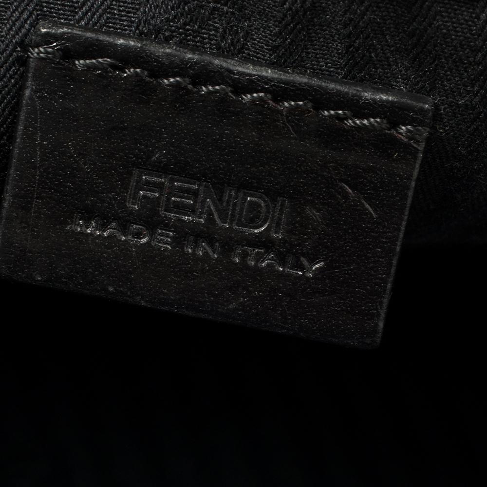 Fendi Black Leather Large 2Jours Wrislet Envelope Clutch 4