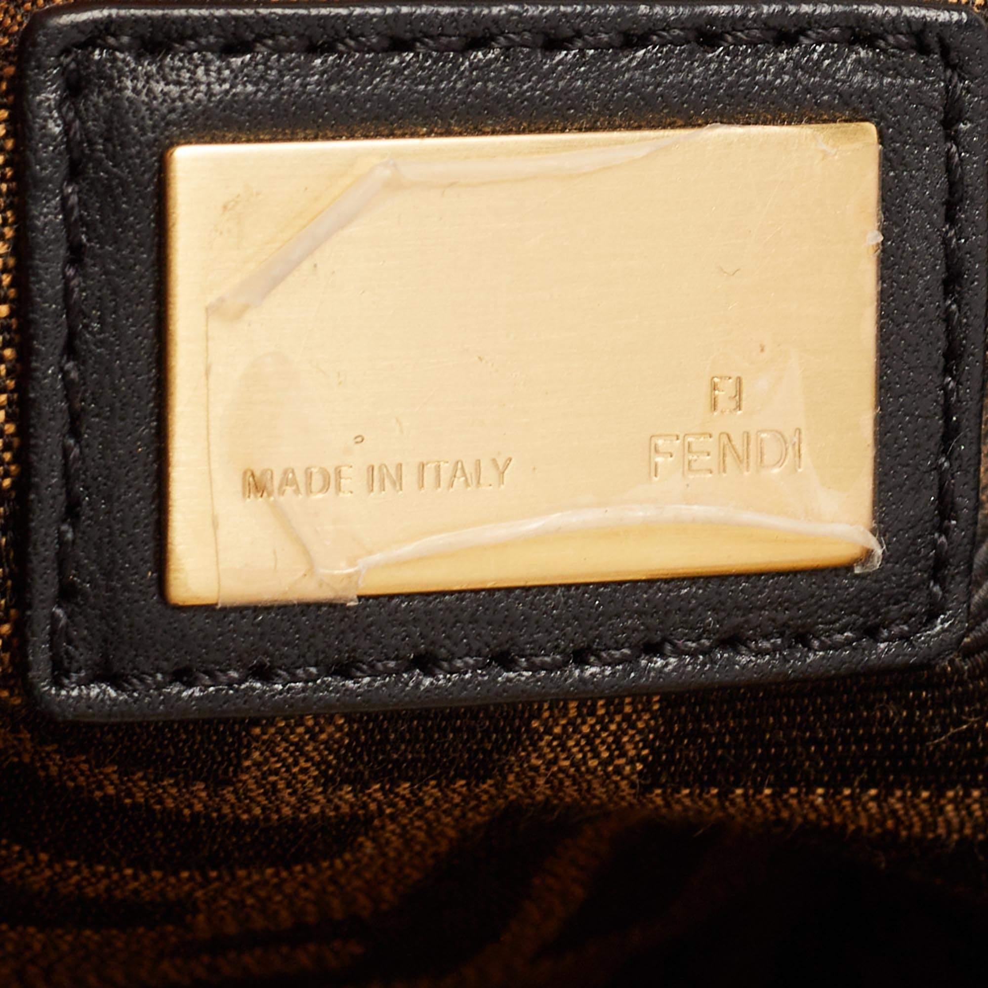 Fendi Black Leather Large Peekaboo Top Handle Bag 1