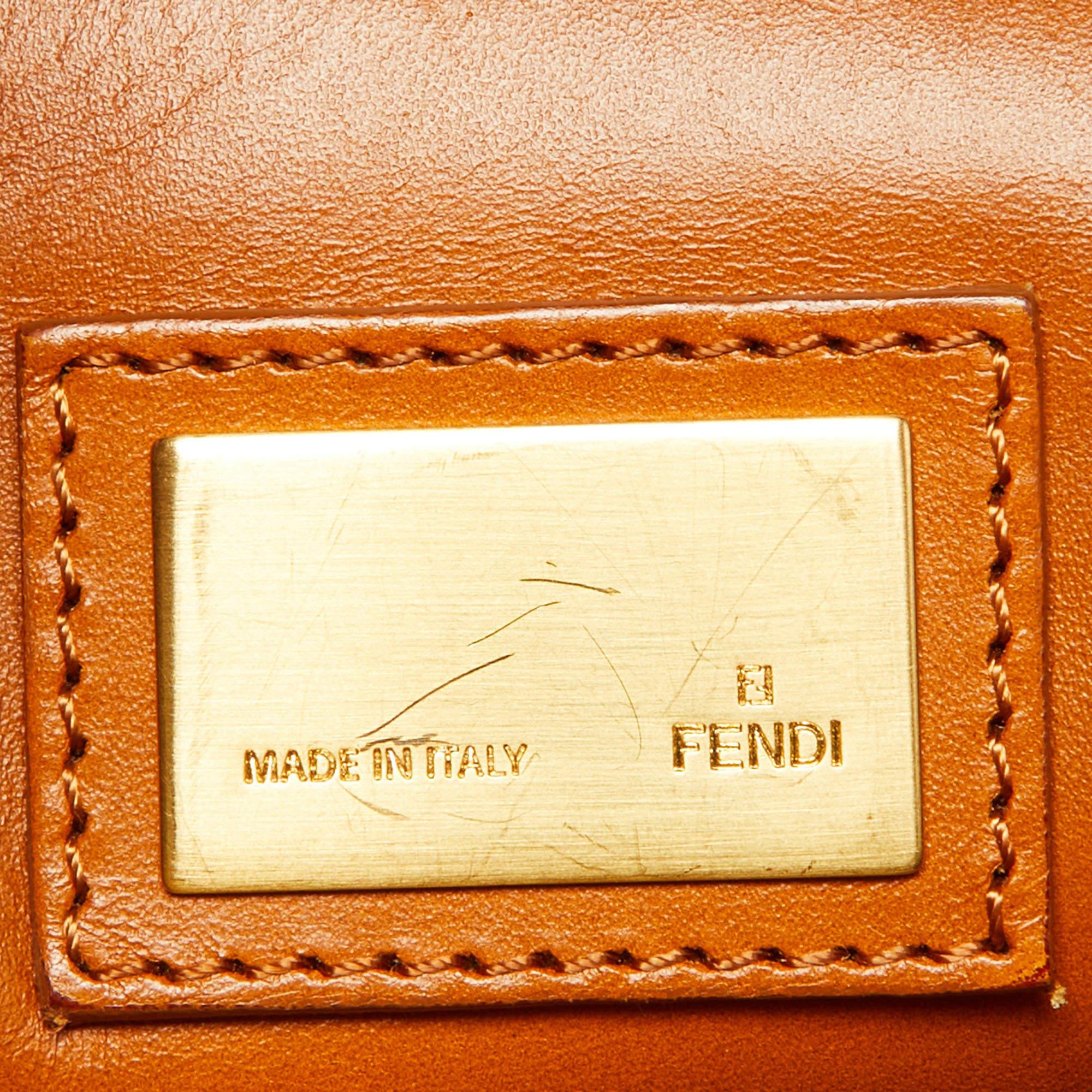 Fendi Black Leather Large Peekaboo Top Handle Bag 5