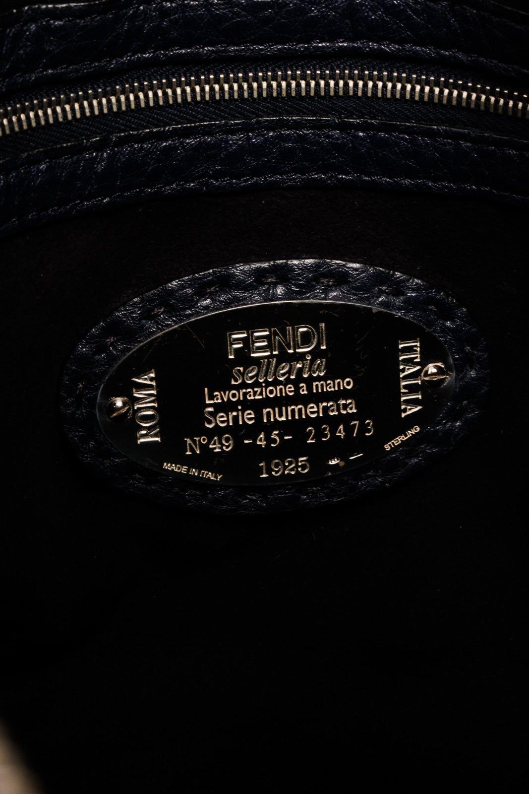 Fendi Lei Selleria: schwarze Lederhandtasche mit Reißverschluss 1