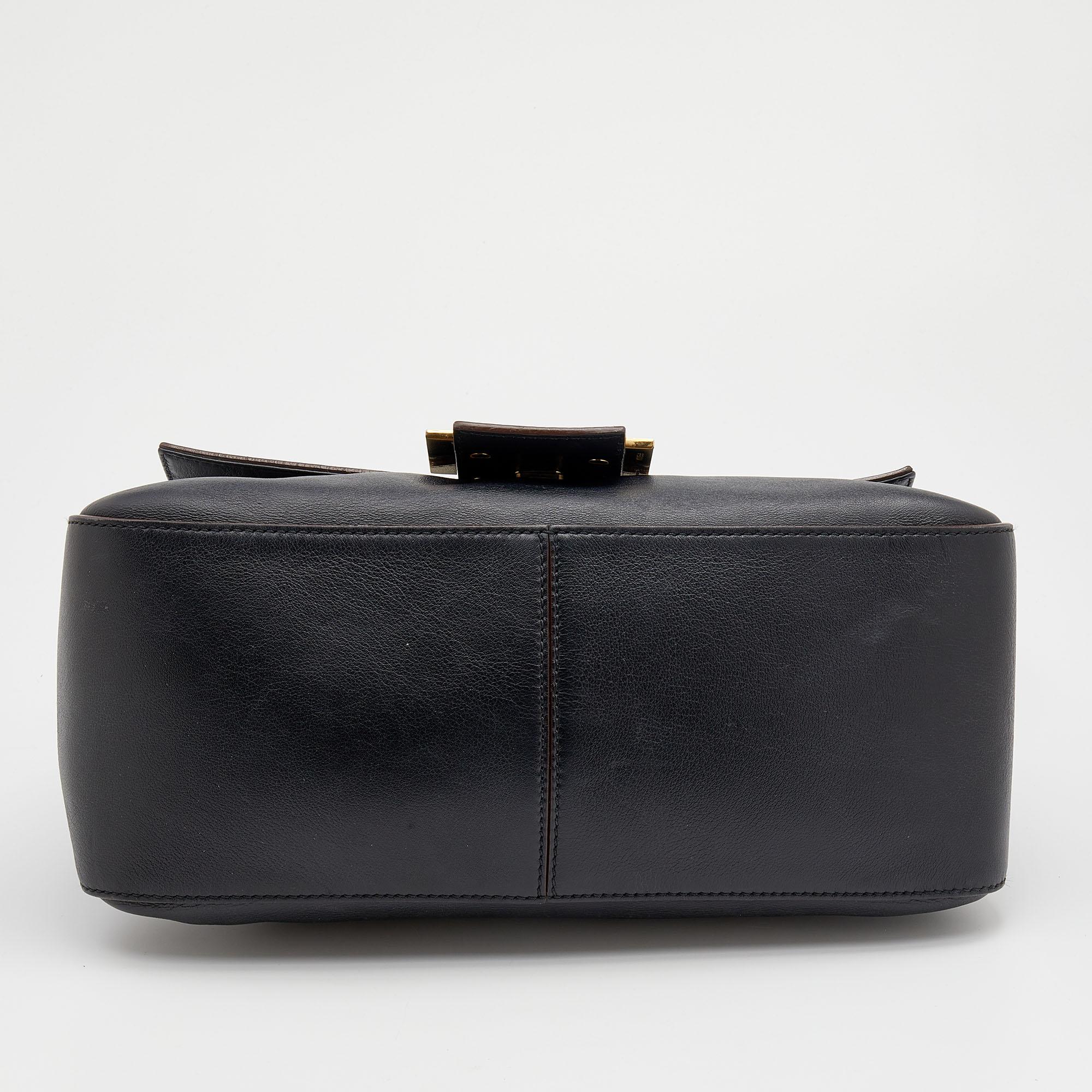 Fendi Black Leather Mama Baguette Shoulder Bag 1