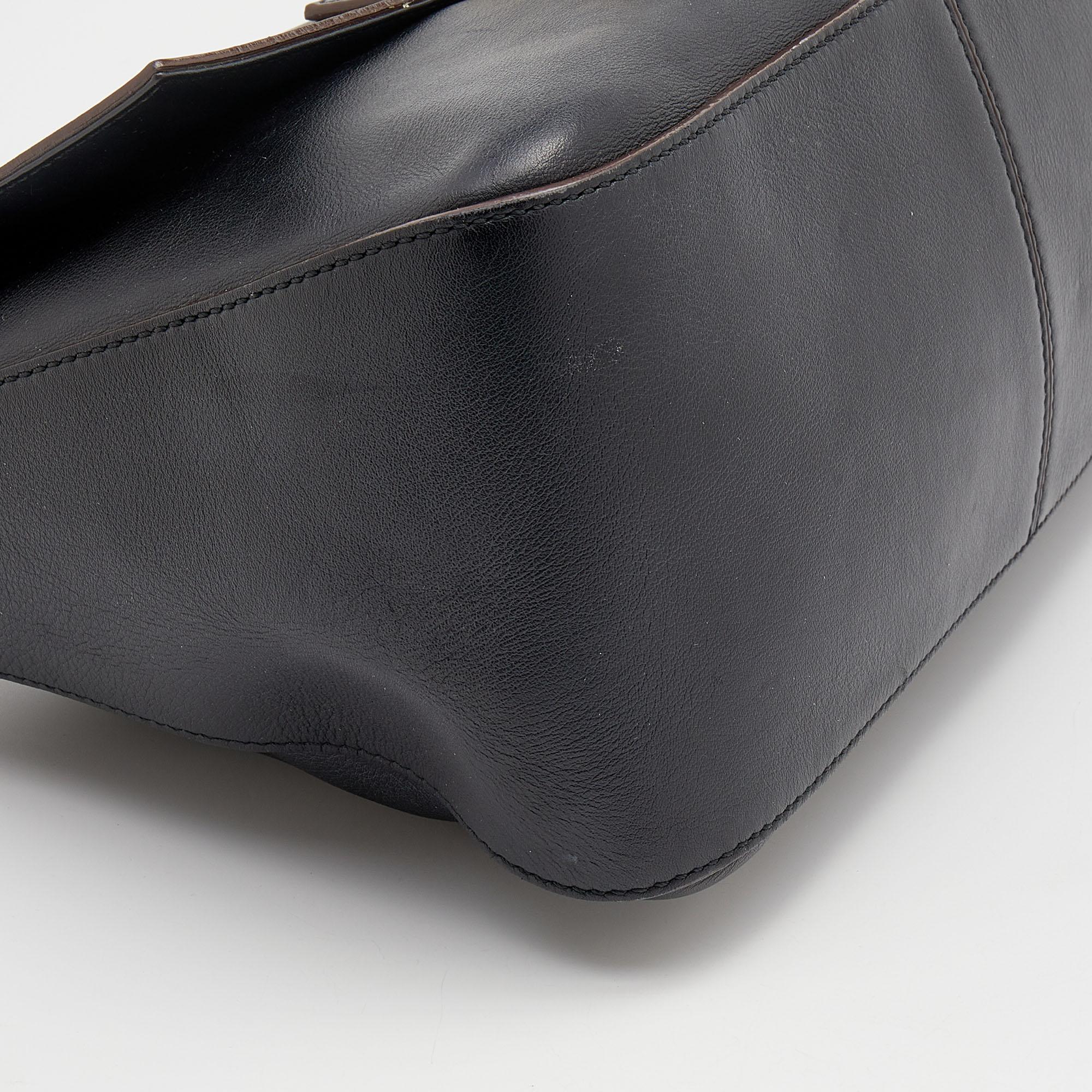 Fendi Black Leather Mama Baguette Shoulder Bag 2