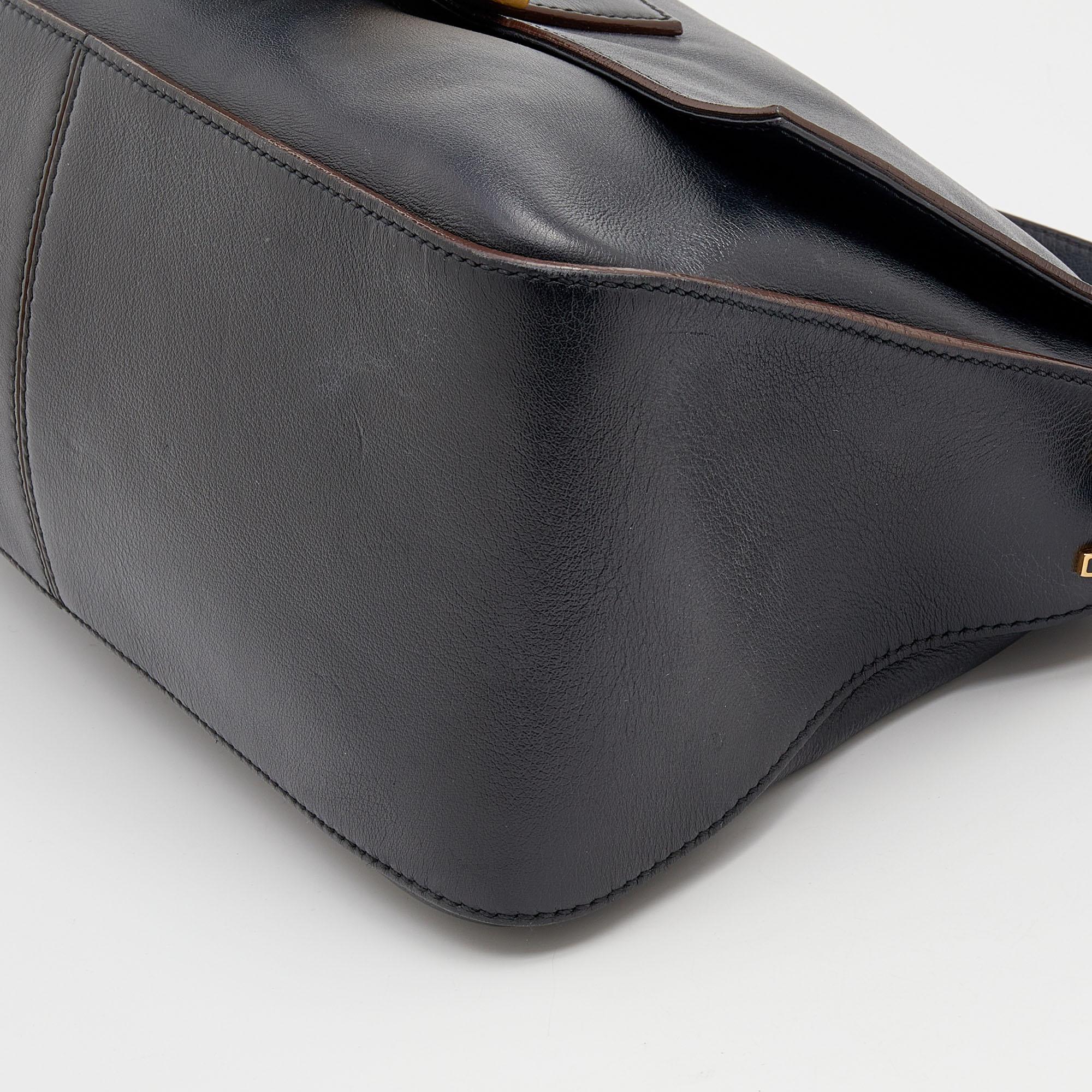 Fendi Black Leather Mama Baguette Shoulder Bag 3