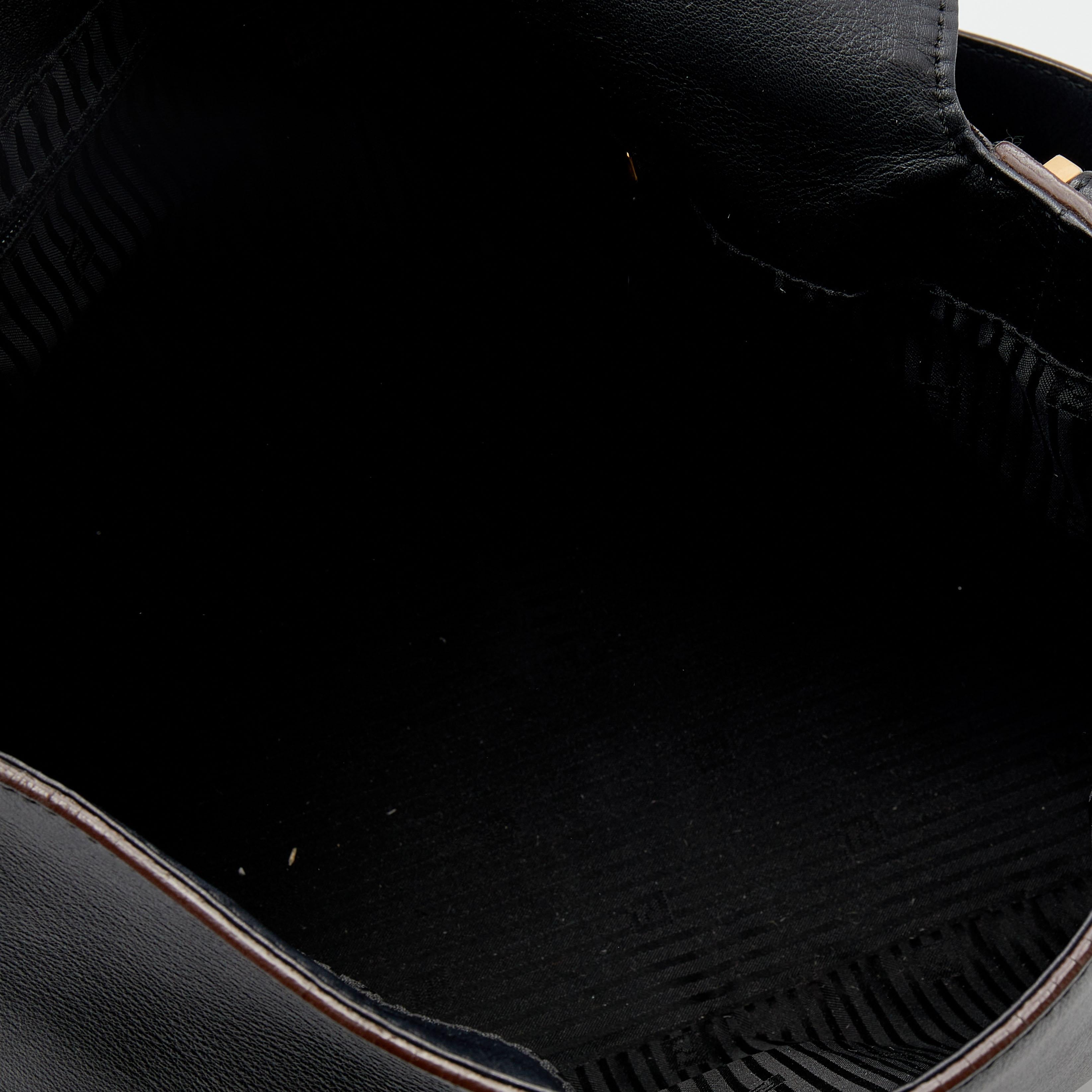 Fendi Black Leather Mama Baguette Shoulder Bag 5