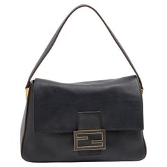 Fendi Black Leather Mama Baguette Shoulder Bag