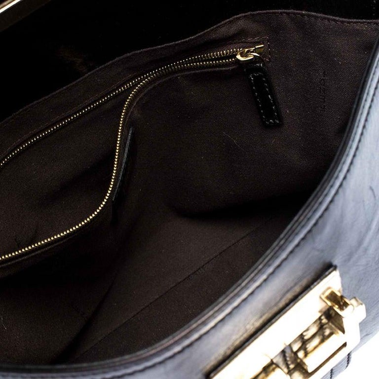 Fendi Black Leather Maxi Baguette Flap Shoulder Bag at 1stDibs
