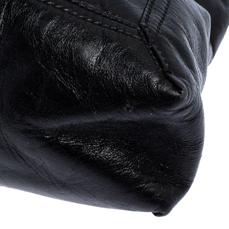 Fendi Black Leather Maxi Baguette Flap Shoulder Bag 4