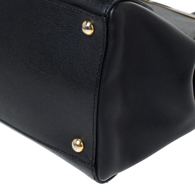 Fendi Tote media 2jours in pelle nera 5