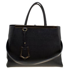 Fendi Black Leather Medium 2jours Tote