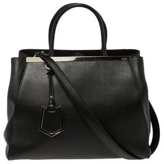 Fendi Black Leather Medium 2Jours Tote