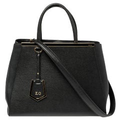 Fendi Black Leather Medium 2Jours Tote