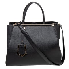 Fendi Black Leather Medium 2Jours Tote