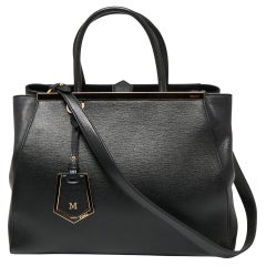 Fendi Black Leather Medium 2Jours Tote