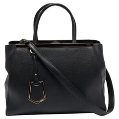 Fendi Black Leather Medium 2Jours Tote