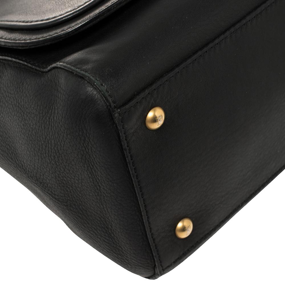 Fendi Black Leather Medium Anna Shoulder Bag 6