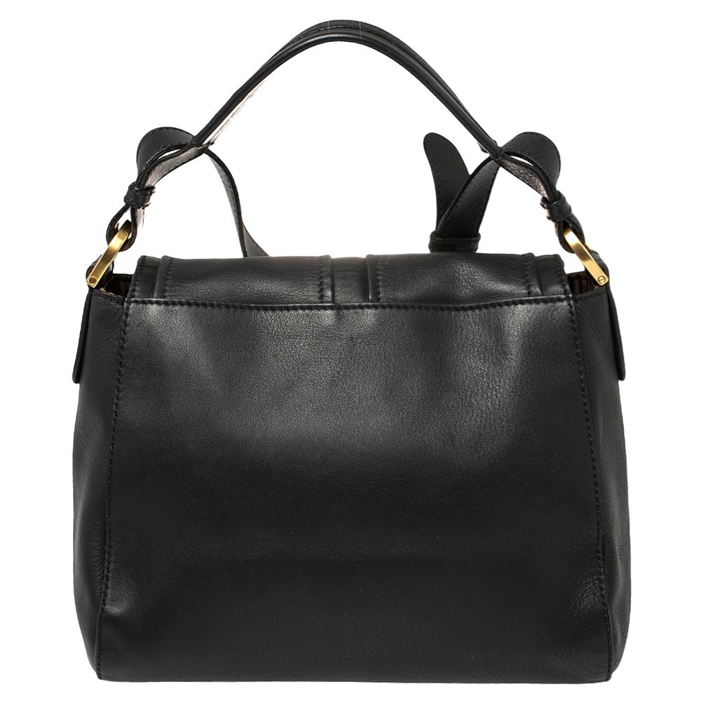 Women's Fendi Black Leather Medium Anna Shoulder Bag