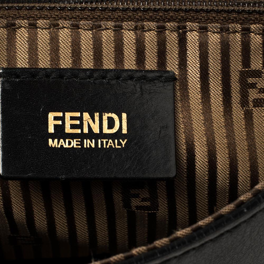 Fendi Black Leather Medium Anna Shoulder Bag 3