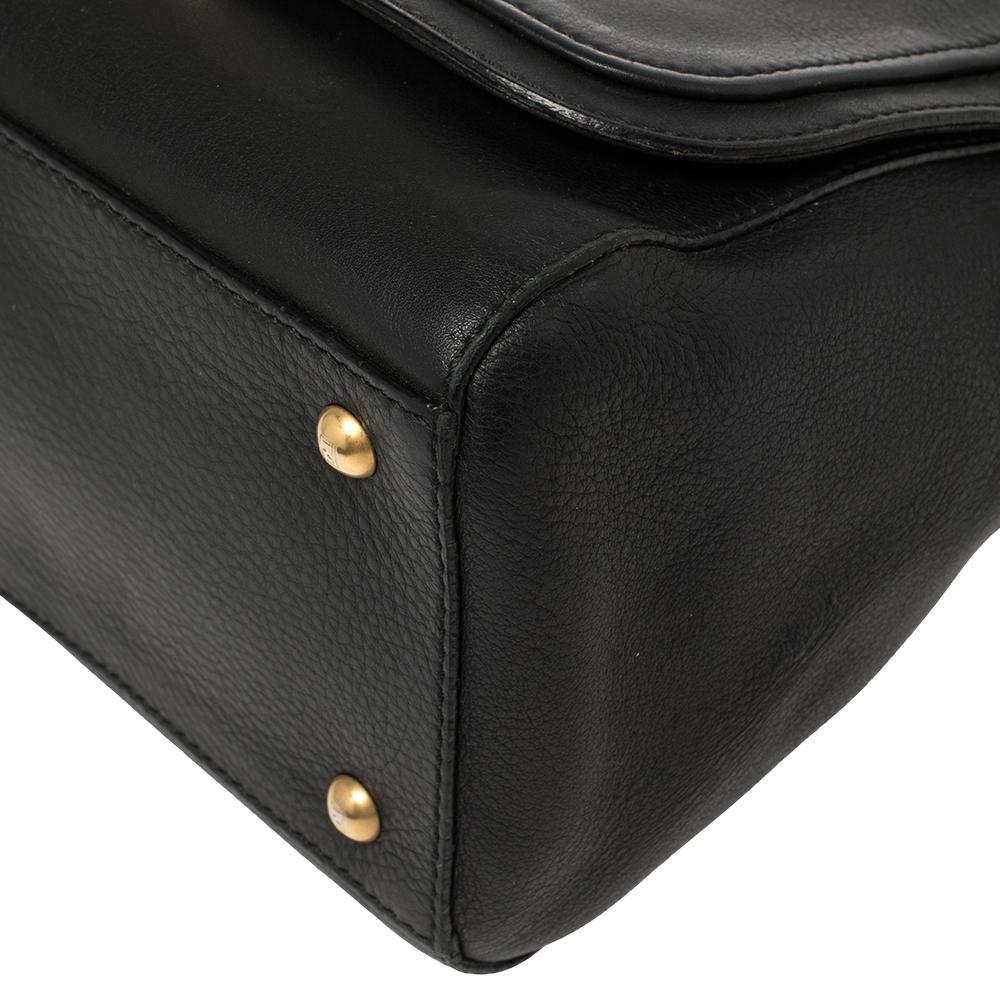 Fendi Black Leather Medium Anna Shoulder Bag 5