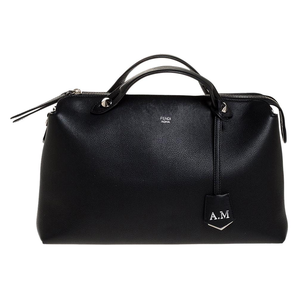 Fendi Black Leather Medium By The Way Boston Bag