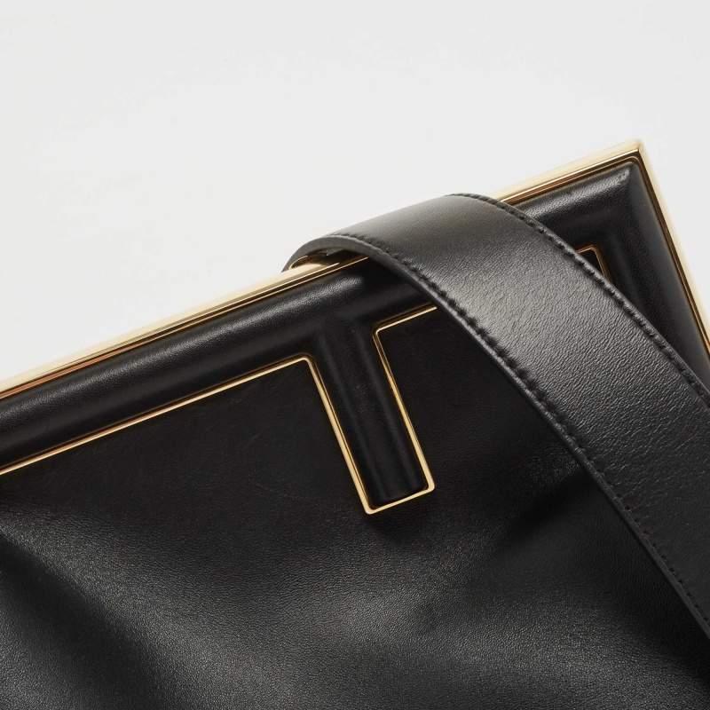 Fendi Black Leather Medium First Shoulder Bag 3