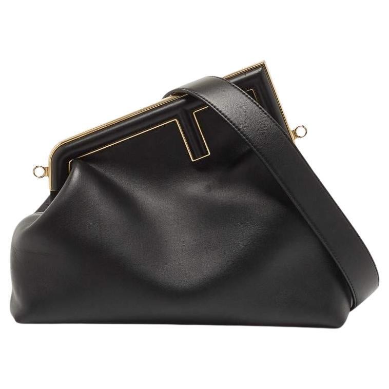 Fendi Black Leather Medium First Shoulder Bag