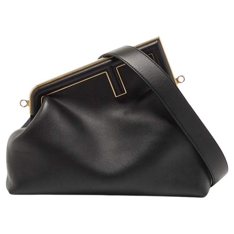 Fendi First Small - Dark brown ostrich leather bag
