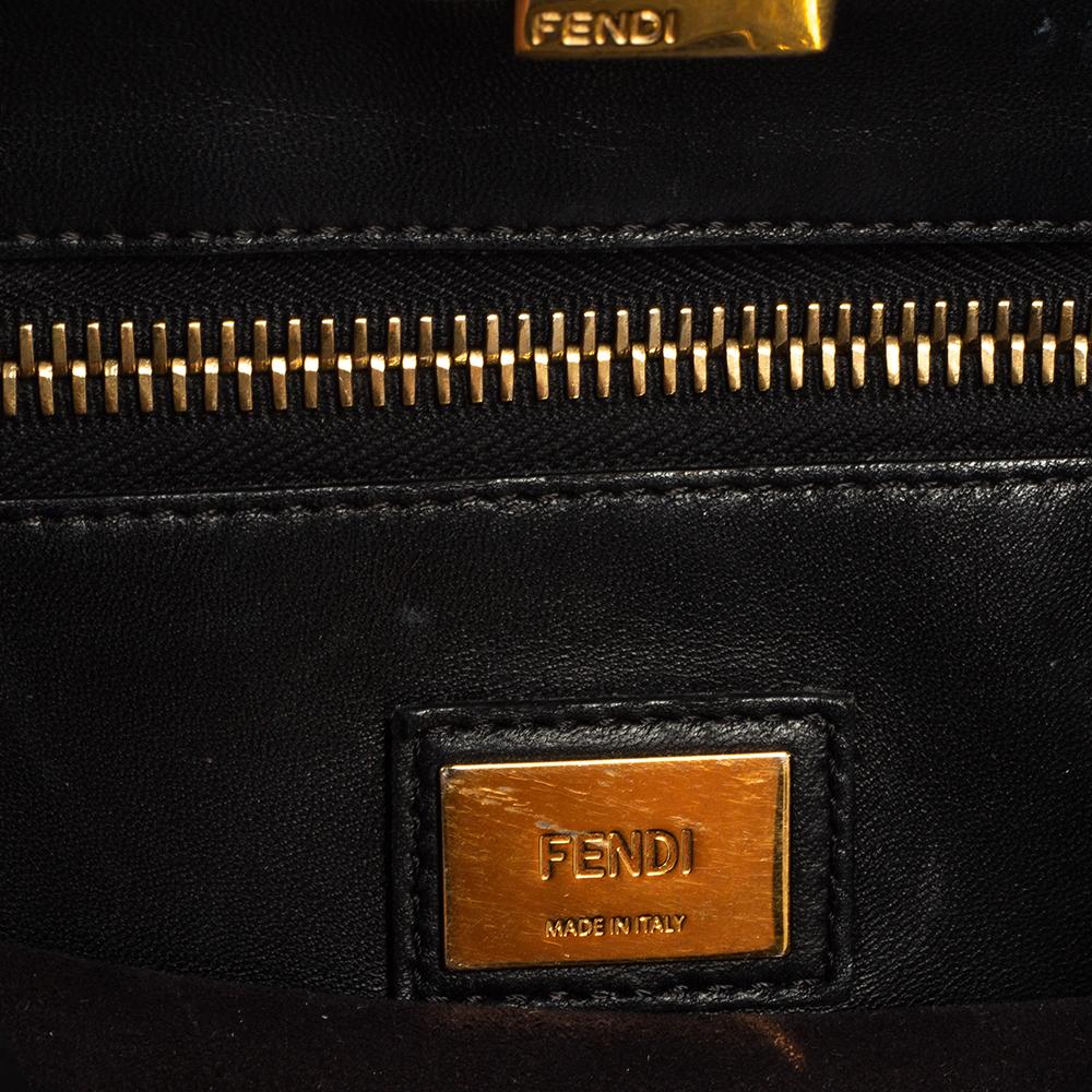 Fendi Black Leather Medium Peekaboo Top Handle Bag 7