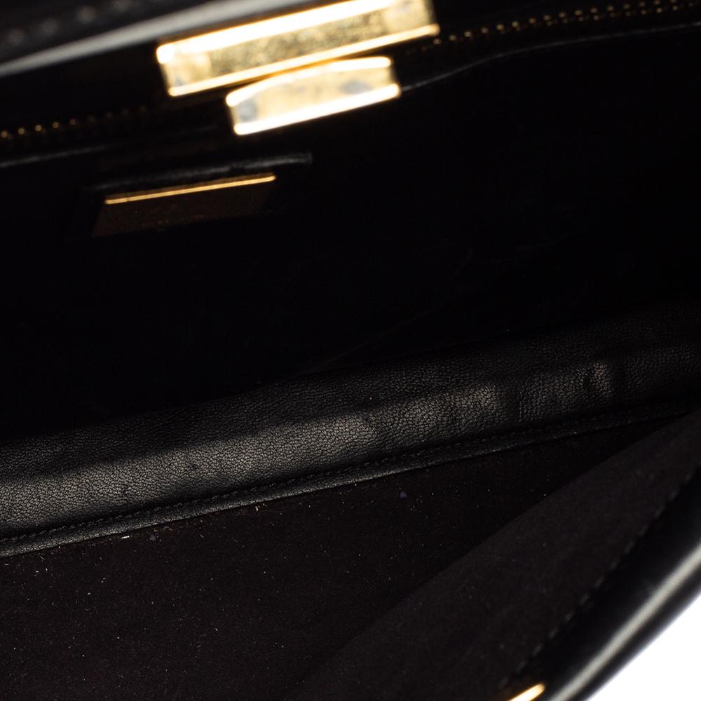 Fendi Black Leather Medium Peekaboo Top Handle Bag 8