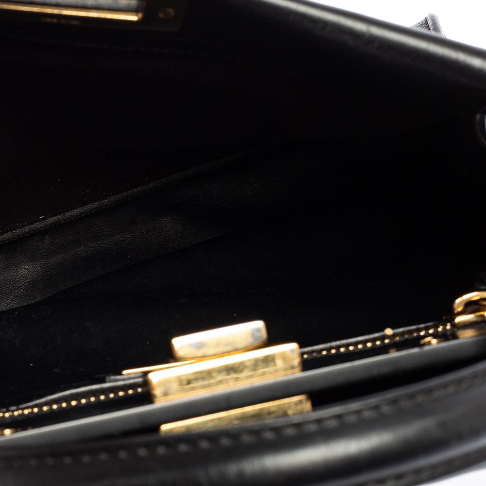 Fendi Black Leather Medium Peekaboo Top Handle Bag 9