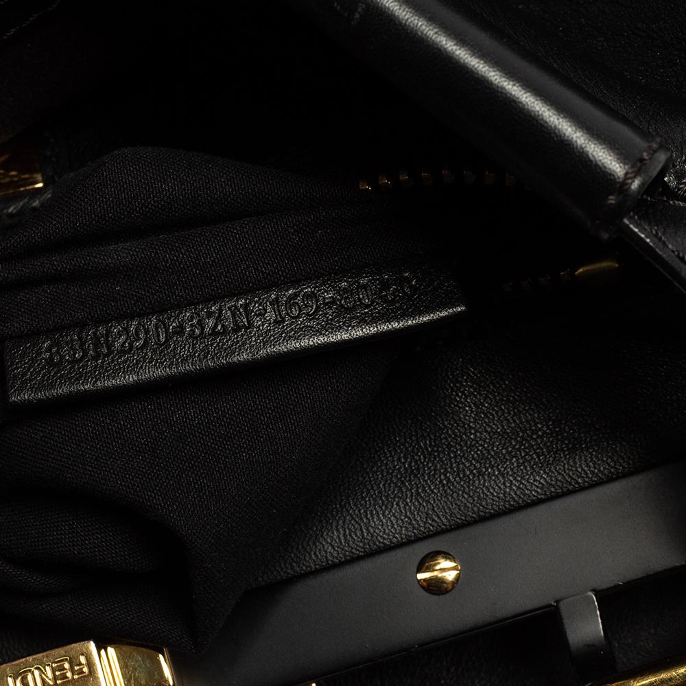 Fendi Black Leather Medium Peekaboo Top Handle Bag 10
