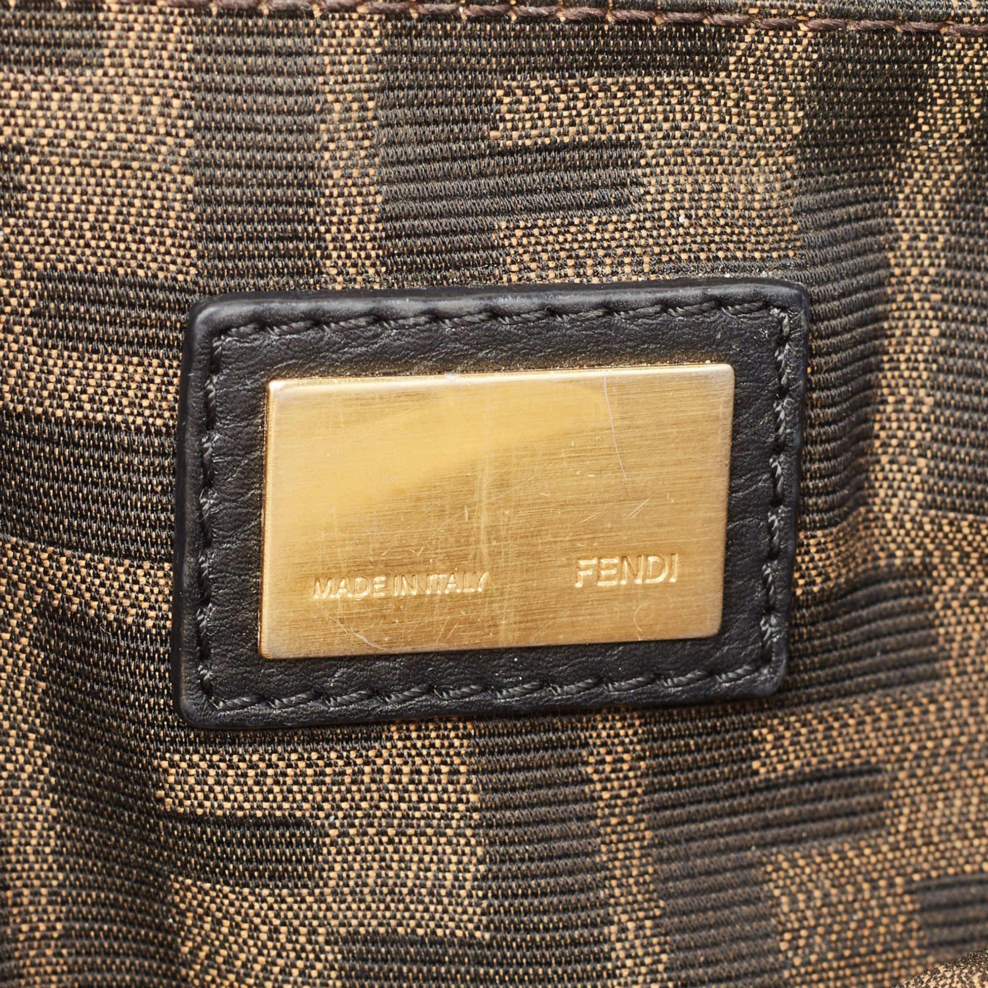Fendi Black Leather Medium Peekaboo Top Handle Bag 10