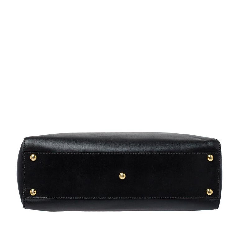 Fendi Black Leather Medium Peekaboo Top Handle Bag at 1stDibs