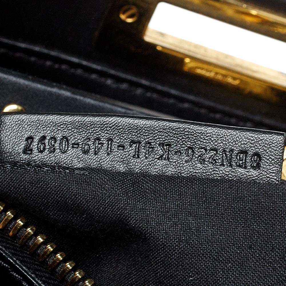 Fendi Black Leather Medium Peekaboo Top Handle Bag 1