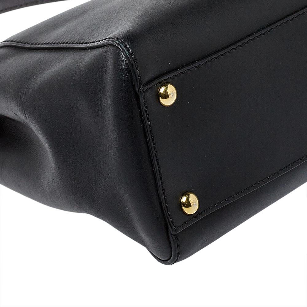 Fendi Black Leather Medium Peekaboo Top Handle Bag 3