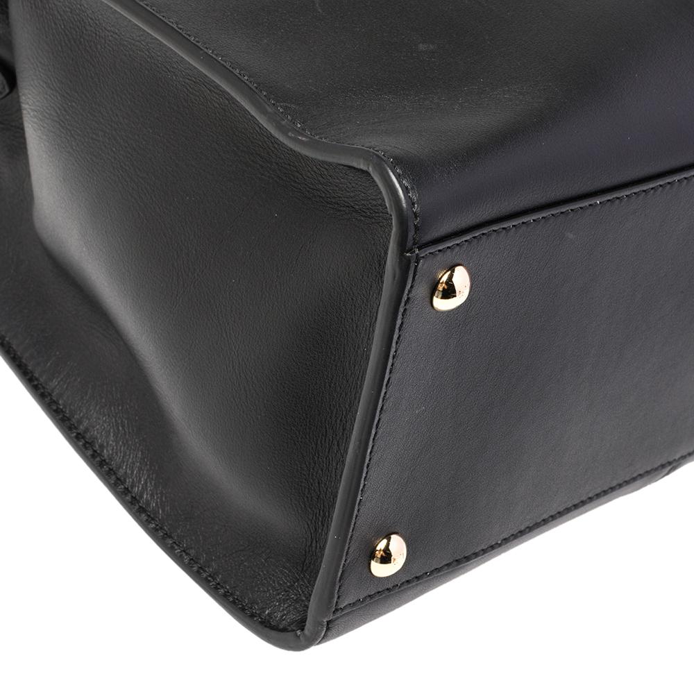 Fendi Black Leather Medium Peekaboo X-Lite Top Handle Bag 3
