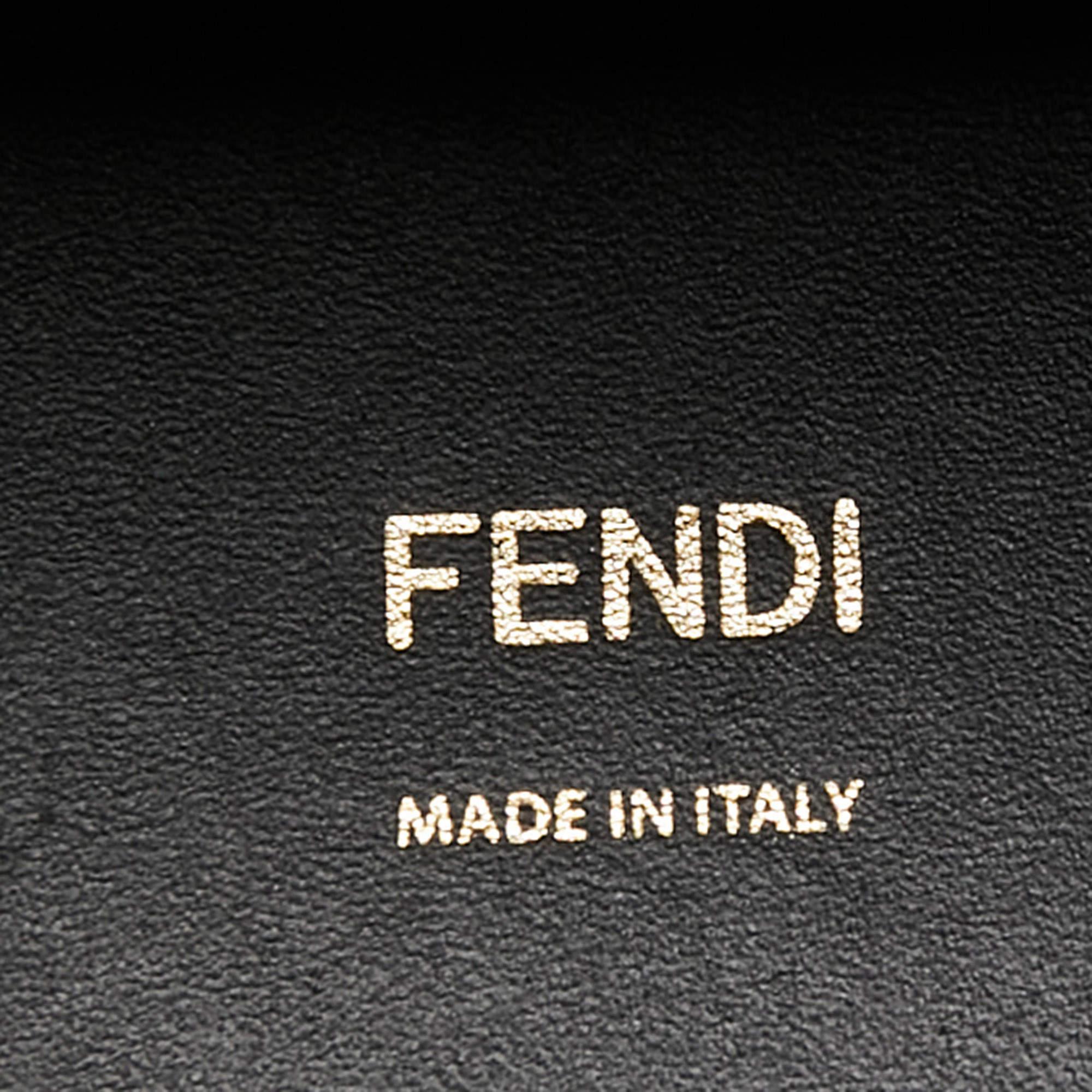 Fendi Black Leather Medium Sunshine Shopper Tote For Sale 2