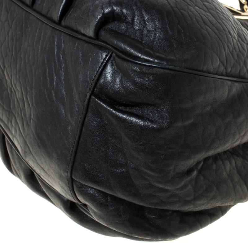Fendi Black Leather Mia Chain Tote 6