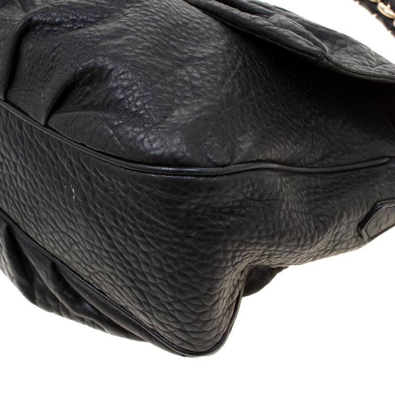 Fendi Black Leather Mia Flap Shoulder Bag 5