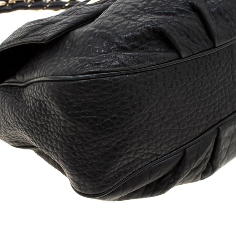 Fendi Black Leather Mia Flap Shoulder Bag 6