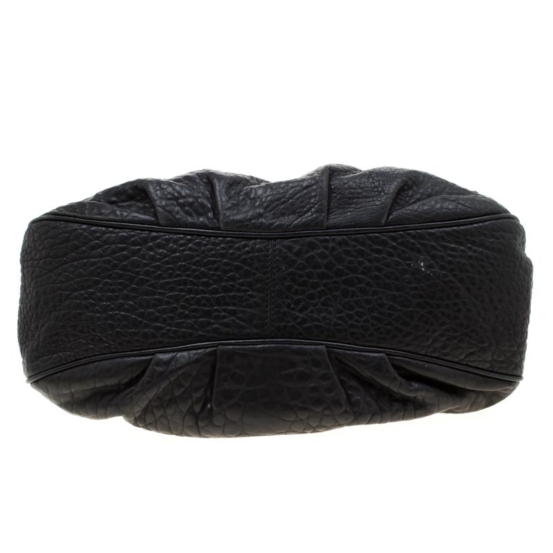 Women's Fendi Black Leather Mia Flap Shoulder Bag