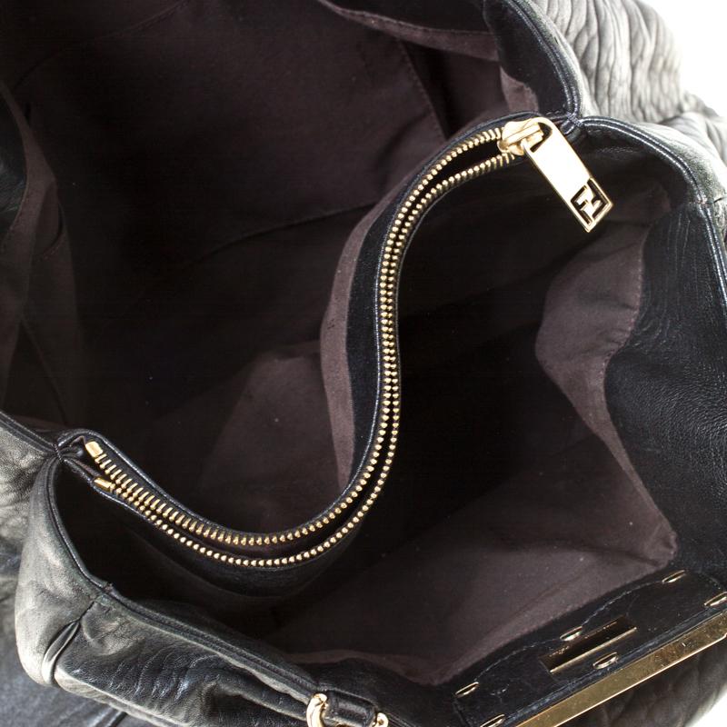 Fendi Black Leather Mia Shoulder Bag 2